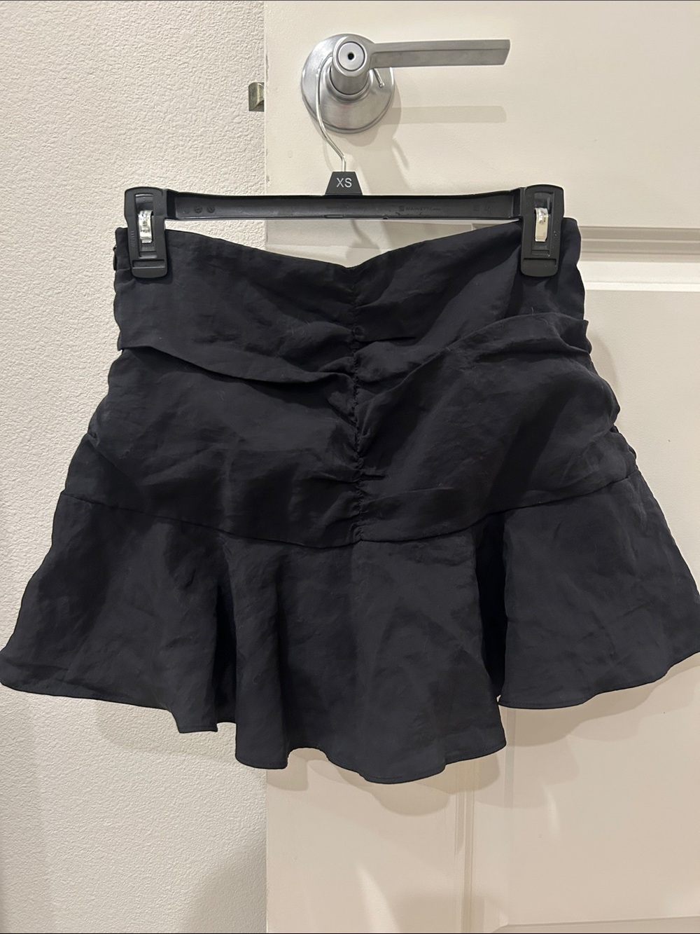 Zara Black Mini Skort with Ruching